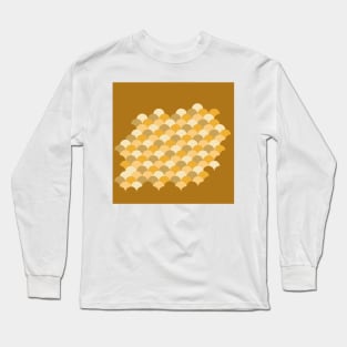 Japanese Golden Mermaid Scales Pattern Long Sleeve T-Shirt